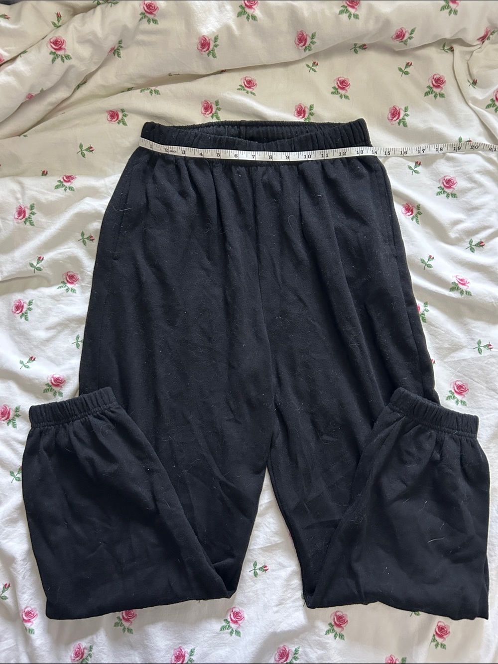 Black Elastic-Waist Jogger Pants